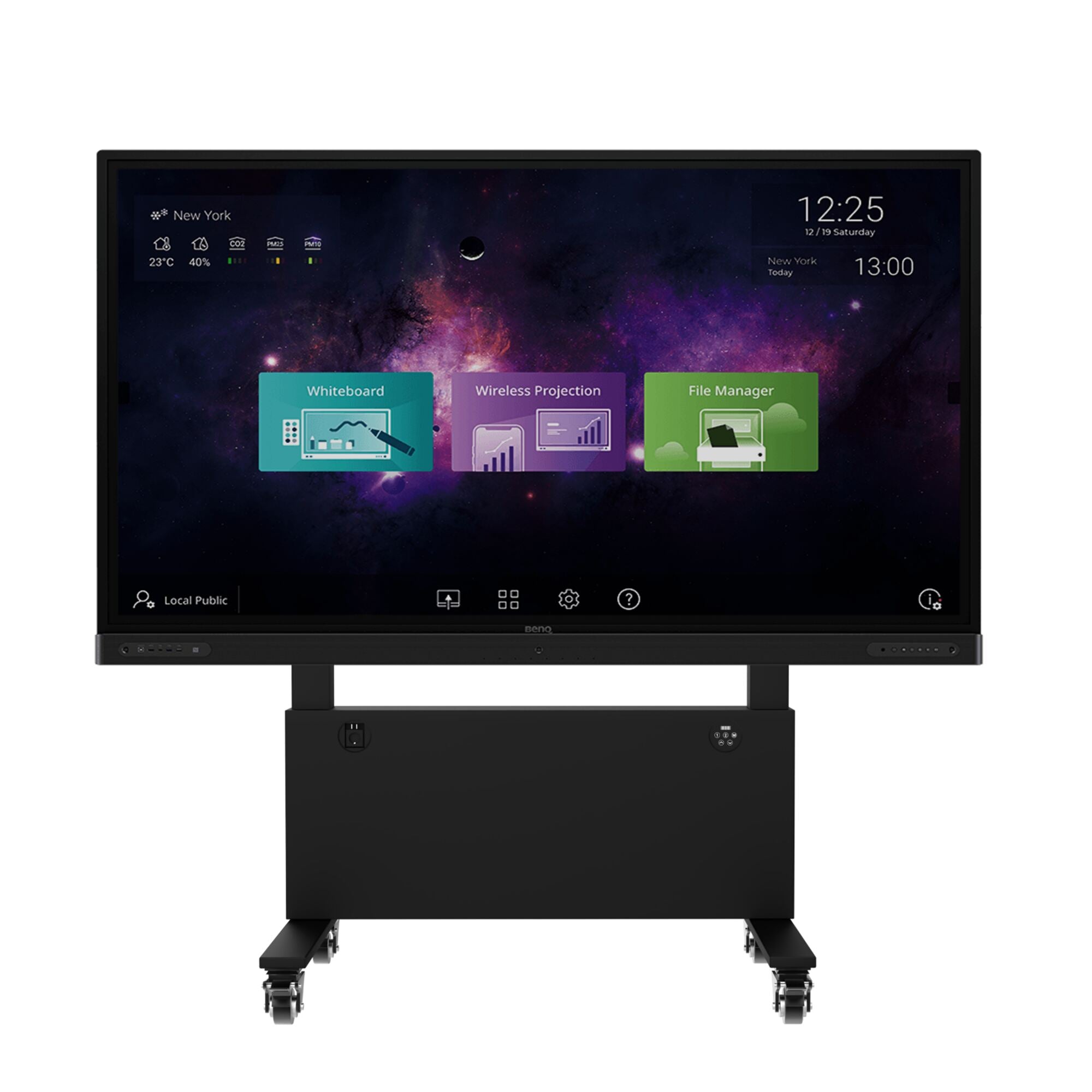 support mobile motorisé pour écran tv 100 pouces, support tv roulettes, support tv mobile roulette, meuble tv roulette, chariot tv motorisé, support ascenseur tv 100 pouces, support tv écran interactif