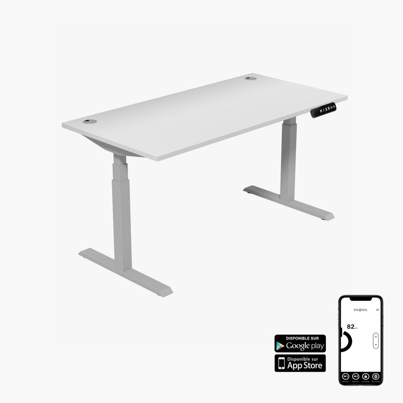 bureau assis debout, bureau reglable en hauteur, bureau debout, bureau ergonomique, bureau motorisé, assis debout, pietement bureau assis debout, cadre bureau assis debout, pied de bureau electrique