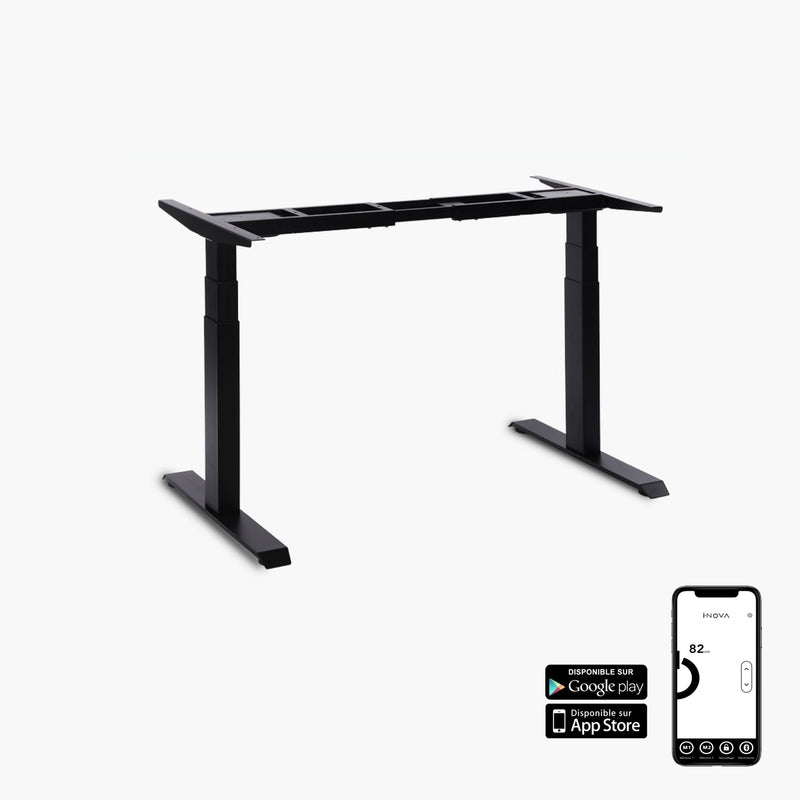 Ideske Bureau assis debout Electrique hauteur réglable iDesk Nero - N120X80 ...