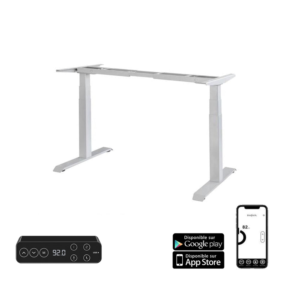 piètement bureau assis debout, cadre bureau electrique reglable en hauteur, bureau debout ergonomique, bureau assis debout motorisé