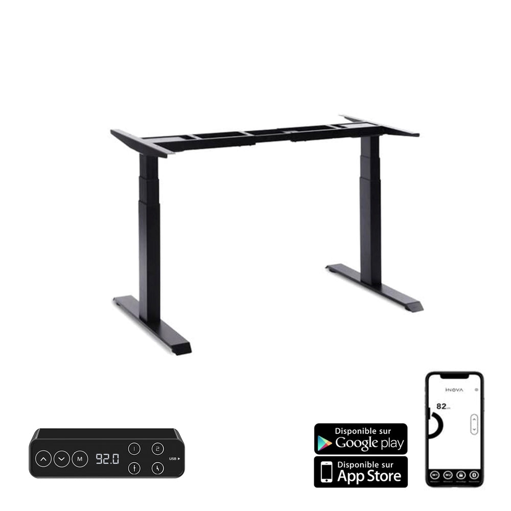 Pietement Bureau assis debout reglable en hauteur electrique, bureau debout, bureau ergonomique, bureau motorisé, bureau connectée app