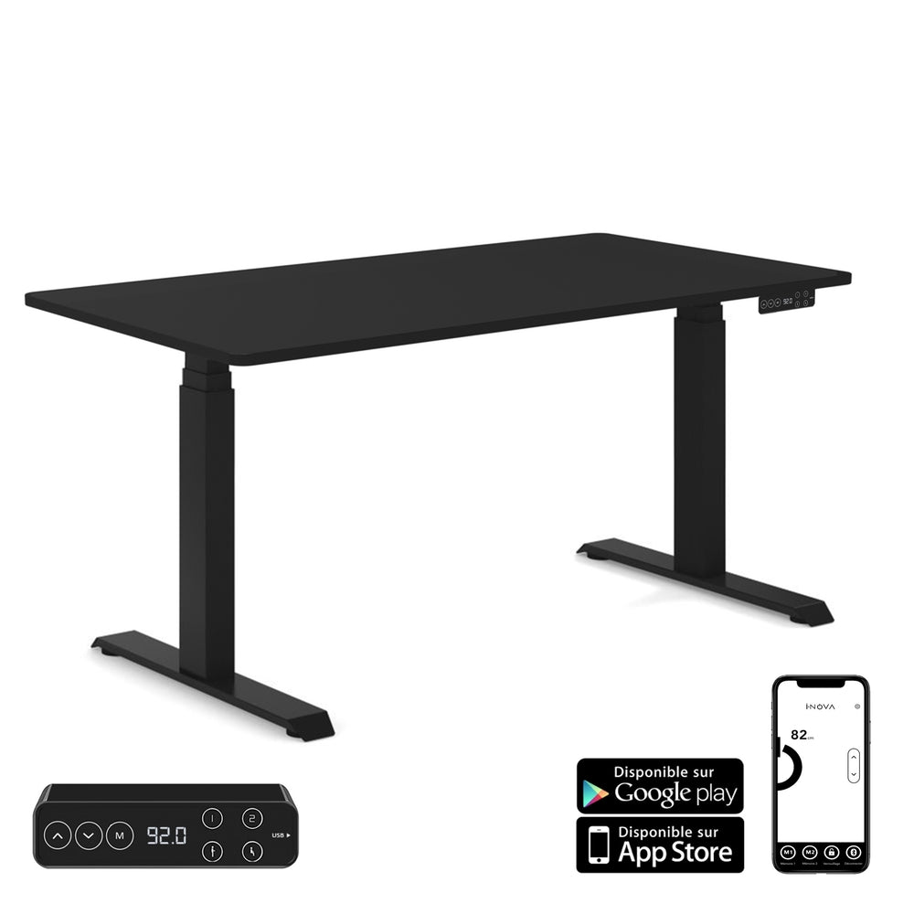 Bureau assis debout reglable en hauteur electrique, bureau debout, bureau ergonomique, bureau motorisé, bureau connectée app