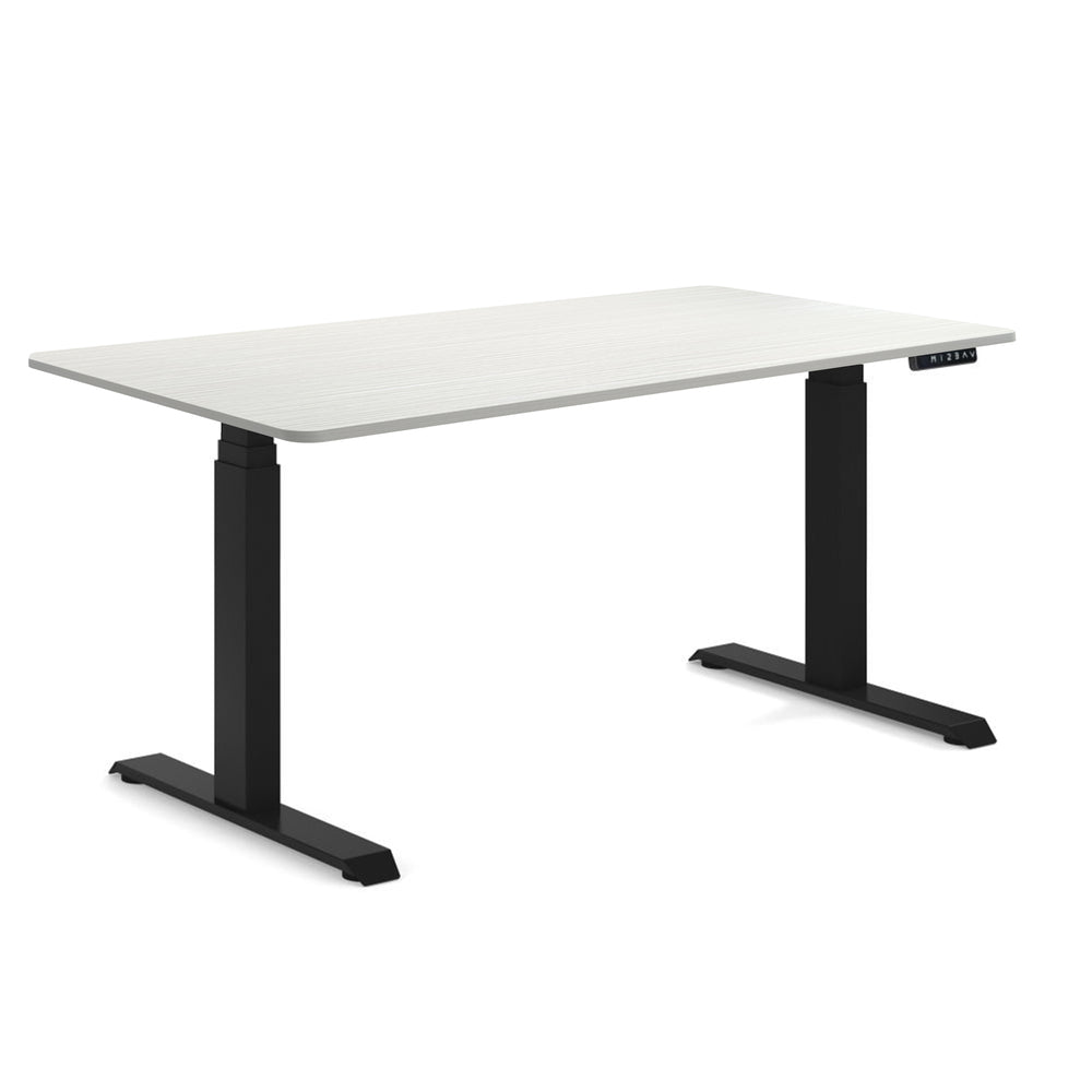 Plateau de bureau mdf bois clair, Bureau assis debout reglable en hauteur electrique, bureau debout, bureau ergonomique, bureau motorisé, bureau connectée app, pietement cadre assis debout